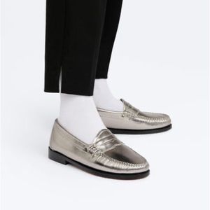 Silver loafers